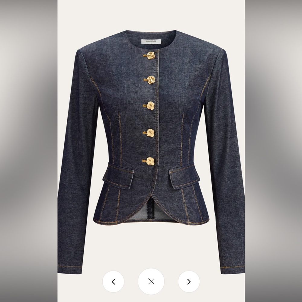 Commense Metal Button Fitted Tailored Jacket NWT